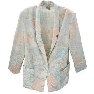 Wentworth Gallery Vintage 80s Pastel Floral Lolita Single Breasted Blazer Jacket